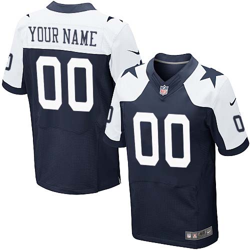 Nike Dallas Cowboys Customized Navy Blue Throwback Stitched Elite Men's NFL Jersey